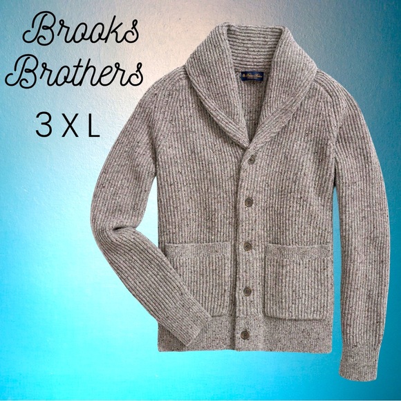 Brooks Brothers: Big Tall Wool Shawl Collar Donegal Cardigan